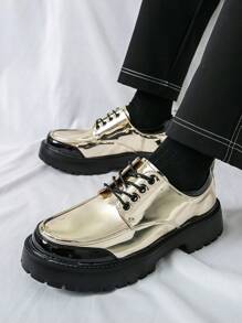 Casual Men Versatile Business Shoes, Korean Style Thick Sole Lightweight Dress Shoes For Work, Party, Wedding, Fashion
