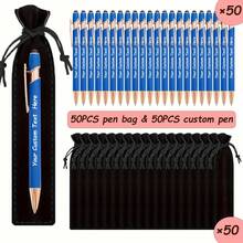 (Customized) 50 Customized Luxury Soft-Touch Fountain Pens, Including 50 Black Pen Cases, Rubber Ballpoint Pens, Personalized Writing Instruments, Suitable For Engraving Names And Company Websites, Customized Luxury Fountain Pens, Personalized Writing Instruments, Suitable For Men, Anniversaries, Christmas, School Supplies, Birthday Gifts,,Back To School,School Supplies,Shop Back To School . - Multicolor - View 17