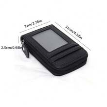 Multi-Functional Card Pouch With Anti-Theft Zipper Vertical Short Wallet