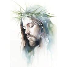 1pc Rellgion Jesus In Prayer Sheep Christian Child Bible Canvas Printing Wall Arts Picture For Living Room Decor Posters Optional Frame ,Wall Art With Frame - Multicolor - View 99