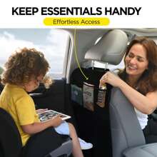 1PC Car Seat Back Protectors, Car Seat Back Anti-Kicking Bag With 3 Pocket, Back Seat Protectors Cover, Waterproof Kick Mats Backseat Protector, Car Back Seat Storage Bag, Multifunctional Car Seat Back Organizer Bag For Vehicles To Protect From Dirt, Mud & Scratches, Car Storage, Car Interior, Car