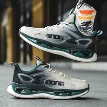 أحذية رياضية كاجوال، أحذية رياضية خفيفة للأزواج، أحذية كاجوال خفيفة للرجال، أحذية رياضية مضيئة قابلة للتنفس موضة، أحذية بنعل مرن من الفشار للطلاب والأزواج للجري والتجول ليلاً - أخضر داكن - مشاهدة 4