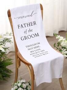 1pc/2pcs- Father Of The Groom Wedding Memorial Reserved Chair Sign In Parent's Love Memory Celebration From Heaven Wedding Banner Memorial Sign Sympathy Memory Gift