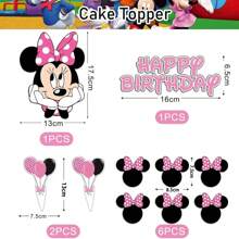 Disney 100 pièces Ensemble thème de fête dessin animé - Ballons, décoration de gâteau, décoration de petits gâteaux, convient pour anniversaire, remise des diplômes etc. - Ballons bleus et roses, décoration de fête thème Mickey et Minnie, décoration de fête d'anniversaire, arche de ballons, décoration de fête