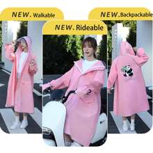 Lächelnde Panda Mode Regenjacke mit verlängertem EVA Material, haltbar und atmungsaktiv für Herren und Damen, geeignet für Outdoor Wandern | Elektrisches Fahrrad Fahren Regenjacke