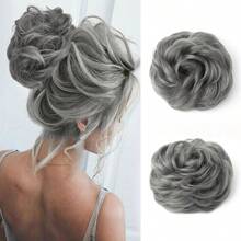 Synthetic Messy Bun Hair Pieces, Curly Wavy Bun Hair Band, Suitable For Women's High Bun Ponytail Hair Pieces