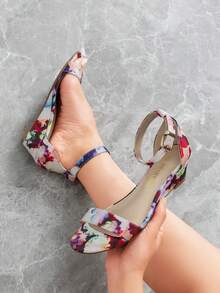 Giày cao gót đế xuồng hở mũi có khóa cài quai mắt cá chân thoải mái cho công sở tiệc cưới ngày lễ tình nhân giày cao gót mùa hè trang trọng cho ngày lễ tình nhân - Nhiều màu - Xem 7