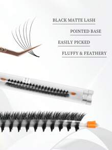 DAIFIYAN Pestañas postizas premontadas de volumen 600/480/420, hechas a mano con tallos naturales largos en 6D/8D/10D/12D/14D/16D/20D/30D/40D, forma C, longitud de 8-15 mm, extensiones de pestañas de visón artificial