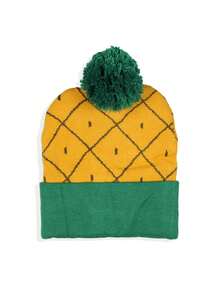SpongeBob SquarePants Embroidered Character Pineapple Cuff Pom Beanie Hat - Multicolor - View 2