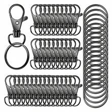 20/40pcs Swivel Snap Hooks With Keychain Rings, Flat Keychain Rings And Clip Hooks, Metal Keyring Hangers, Lobster Claw Hooks With Rings, For Keys, Jewelry Crafts - Keychain+Flat Ring - View 1