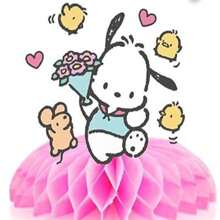 Sanrio قطعة واحدة من ديكور قرص العسل الجميل لحفلة عيد الميلاد على شكل قرطاطون، حامل عرض قرص عسل هالو كيتي