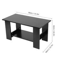 Multi Function Coffee Table Living Room Furniture Modern Design Livingroom Decor (Black) - Black - View 2