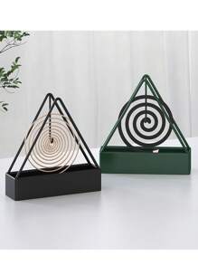 Supporto semplice per spirale antizanzare in ferro triangolare, vassoio per spirale antizanzare, sedile grigio creativo per uso domestico, bruciatore di incenso verticale appeso, scatola per spirale antizanzare, adatto per Ognissanti, periodo spettrale, autunno, festival, Natale, inverno, vacanze, festival
