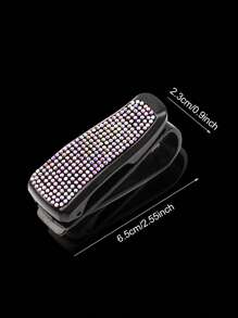 Sonnenbrillenklammer für Autos mit Strass besetzt, multifunktionales Auto Zubehör Brillenhalter für Sonnenblende mit Diamanten