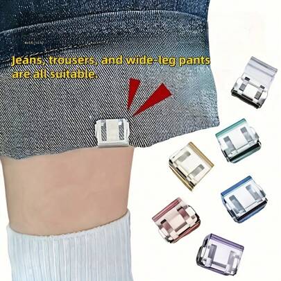 2/4/5/6/10/12/15/20/25/30/35/50pcs Invisible Pant Leg Shortening Clips, Prevent Pants Dragging, No-Sew Hidden Leg Closure Device, Prevent Pants Hem Dragging