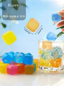 12/24 Reusable Plastic Ice Cubes – Washable & Freezable Ice Blocks For Smoothies, Coffee, Bars, Parties & Holiday Celebrations – Perfect For Christmas, Easter & Thanksgiving