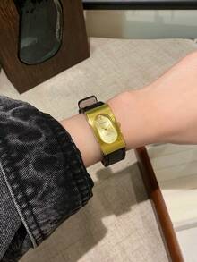 1件女款手錶，優雅休閒，金色錶盤，奢華時尚設計，適合日常生活與聚會/錶帶顏色：黑色/棕色/紅色 - 均碼 - 查看 13