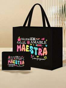 Awesome Fun Letter Pattern Handbag, Tote Bag Women's Handbags, Traveling, Traveling, Shopping,Creative Design Letter Handbag Daily Commuting, Gifts, Etc., Bag For Teen Girls Women College Students,White-Collar Workers,Perfect For Work,Back To School,Middle School,High School,College,Vacation,Beach