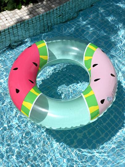 1pc Watermelon Shaped Swimming Pool Float 60-90CM, Creative Inflatable Summer Pool Party & Beach Lounge, Perfect Gift For Adult Vacation Pool Fun & Relaxation