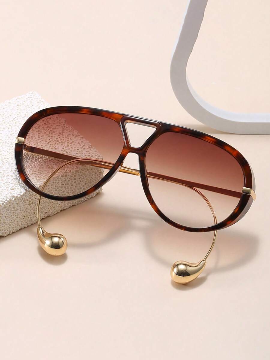 1 件超大飞行员金属框时尚眼镜