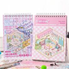 40pcs 3D Simulation Life Style Sticker Book, Multifunctional Mini Fun Sticker Book For Students,School Supplies,Back To School - Multicolor - View 1
