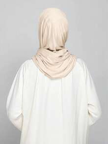 1 件女士平纹头巾，莫代尔头巾汗布，纯色，丝滑柔软舒适透气莫代尔面料头巾，头巾，平纹覆盖物，180 厘米 * 70 厘米围巾/披肩，适合日常、户外、祈祷和礼拜 - 杏色 - 查看 6