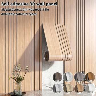 1 rollo de nuevos paneles de pared autoadhesivos 3D con diseño de vetas de madera - engrosados, resistentes al desgaste, calcomanías de vetas de madera, fácil de instalar, adecuados para proyectos DIY, aplicables a la sala de estar, dormitorio, cocina, baño y otras decoraciones de pared interiores, lavables
