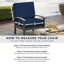 Outdoor Dining Chair Cushion, 21x21, Water Repellent, Fade Resistant 21x21, Ruby Red Leala - Sapphire Aurora Blue Stripe - View 8