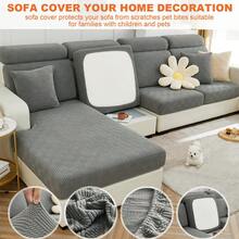 Stretch Universal Sofa Cover, Anti-Slip Elastic Couch Slipcover For Sectional, L-Shape, Chaise Lounge - Furniture Protector For Cushions, Seats & Couches, Easy Fit & Durable Fabric - Light Grey - View 10