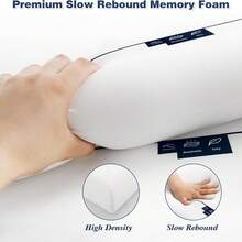 Almohada de espuma viscoelástica refrescante, almohada ventilada para cama, almohada de gel de tamaño estándar, para dormir de lado, boca arriba y boca abajo, soporte cómodo para verano (1 paquete, 10 cm de alto) - Blanco - Ver 5