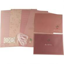 Carta da lettere con buste, carta da lettere floreale, carta da lettere vintage floreale con stickers e nastri in chiffon, 4 fogli con 2 buste, per il ritorno a scuola