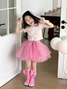 2025 Girls Princess Big Bow Mid-Calf Socks, Soft Polyester, Suitable For Summer And Winter - Multicolor - View 5