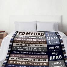 Heartfelt Tribute Design Throw Blanket 1 Count For Family Moments Gift For Dad Throw Blanket Featuring Loving Words Of Gratitude Admiration And The Message You Are My Hero My Love And Respect Will Never Fade Printing - 彩色 - 查看 8