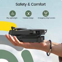 El dron está equipado con cámaras duales de alta definición, diseño plegable, posicionamiento de flujo óptico, dron de fotografía aérea de nivel de entrada, uso en exteriores, fácil de volar, regalo de vacaciones perfecto, dron adecuado para principiantes.