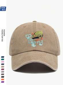1pc Fashion Baseball Cap With "Funny Frog" Print, Adjustable Size, Unisex Urban Casual Baseball Hat, Vintage Breathable Design, Comfortable For All Seasons, Multiple Colors And Sizes Available, Suitable For Beach And Holiday (2025 Spring Series)