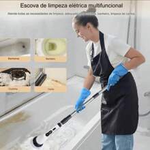 Esfregão Elétrico 9 EM 1 Mop Sem fio Escova De Limpeza Pesada Janela Banheiro e Cozinha Rapida Multiuso 360 Recarregavel Giratoria Rotativo Retratil