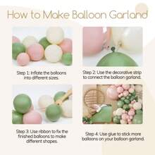 96pcs Pink & Green Balloon Arch Garland Set, With Light Green & Pastel Pink & Ivory Balloons, Suitable For Birthday, Bridal Shower, Party, Boho Baby Shower Decoration