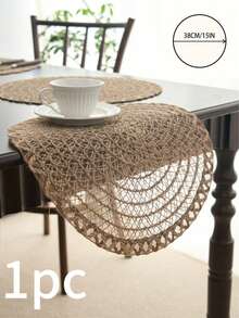 1/4/6/12 miếng lót đĩa tròn bằng vải lanh dệt phong cách Bohemian, thích hợp cho tiệc ngày lễ, sinh nhật, trang trí bàn ăn ngoài trời/đồng quê, mọi mùa - Nhiều màu - Xem 17