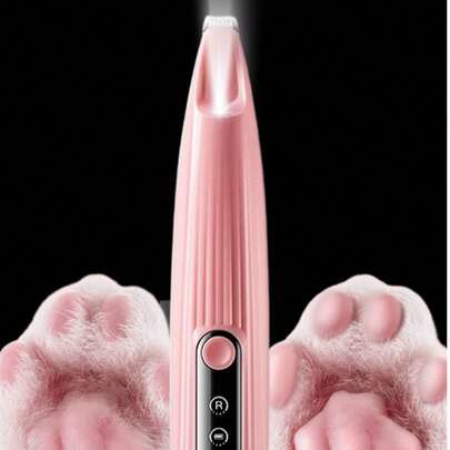1pc USB Pet Hair Trimmer, Electric Shaver, Cat Dog Paw Hair Remover, Can Trim Paw, Ear, Eye And Area Hair, Suitable For Pet Daily Grooming, Quiet Pet Hair Clipper - USB Rechargeable, Waterproof Cat Dog Grooming Tool, Low Noise Electric Trimmer, Dog Hair Clipper, Quiet, Dog Hair Trimmer, Paw Trimmer With LED Light, Waterproof Paw Razor, USB Rechargeable Clipper, For Dogs, Professional Nail Grinder