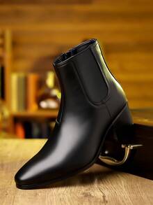 1 雙男士時尚百搭高筒切爾西靴、漆皮靴