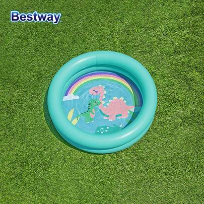  Bestway 51061 Backyard Swimming Pool, Portable Bathtub, Fun-Filled Play Pool Bathtub, Play Pool, Inflatable Swimming Pool, Small Family Bathing Tub, Diameter 24*6in, 61 *15cm, Suitable For Patio
