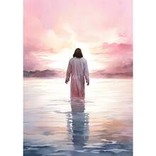 1pc Rellgion Jesus In Prayer Sheep Christian Child Bible Canvas Printing Wall Arts Picture For Living Room Decor Posters Optional Frame ,Wall Art With Frame - Multicolor - View 132
