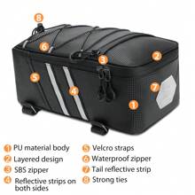 NEWBOLER Bicycle Rear Seat Bag MTB Bike Rack Bag Trunk Pannier Cycling Large Capacity Waterproof Travel Bag With Rain Cover