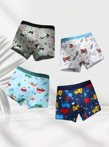 8-Pack Cartoon Dinosaur Print Boys Cotton Boxers Big Boy Little Boy Soft Boxers Four Seasons Comfort