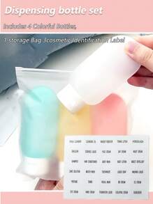 1 pièce Étiquette transparente de bouteille/sac portable de voyage pour crèmes, BB et stickers d'identification de boîtes de gel douche, de shampooing, de crème pour le visage, étanches et anti-salissures.