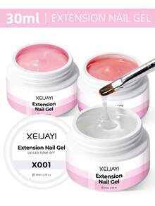 XEIJAYI 3pcs/Set 30ml Solid Nail Extension Gel, Hard Extension Gel, Non-Sticky Sculpting Gel For Manicure, Acrylic Extension Gel For Nail Art - Multicolor - View 1