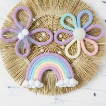 1pc/3pcs Handmade Woven Daisy, Rainbow, Butterfly Wall Decor, Boho Nordic Style! Lovely Wall Hanging For Kids Room, Living Room, Bedroom, Home Decor, Daily & Festival Decoration, Creates Cozy Ambience