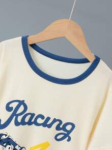 4pcs Set Boys Thin Sleepwear, Printed Cotton Short Sleeve Shorts, Summer Thin Pajama Set - Multicolor - View 3