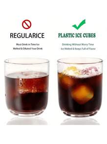 12/24 Reusable Plastic Ice Cubes – Washable & Freezable Ice Blocks For Smoothies, Coffee, Bars, Parties & Holiday Celebrations – Perfect For Christmas, Easter & Thanksgiving