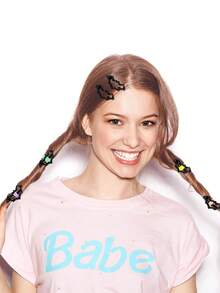 哥特暗黑闪亮蝙蝠翅膀发夹批发 - 合金材质,朋克风格,带亮片,完美适用于万圣节和日常佩戴,是送给女性的理想礼物,日常黑色发饰 | 万圣节主题(黑/红/橙/银/紫)发夹、发爪、发卡、发夹、发卡、学习用品、新年、发饰 - 彩色 - 查看 8